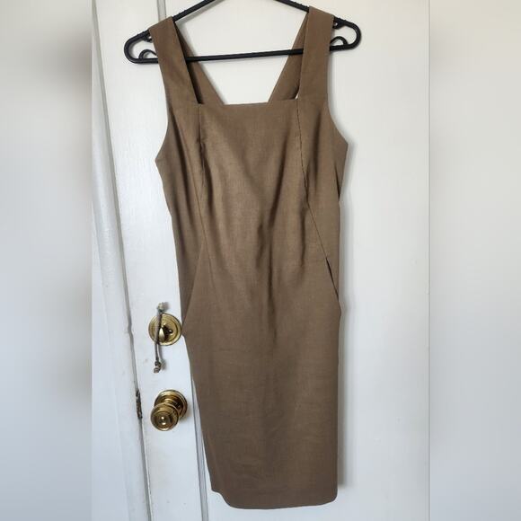 Theory Mini Pencil Dress Minamalist Neutral Tan Size 0 - Picture 1 of 4